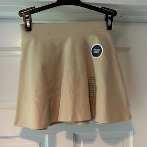 Stylish Tan Skater Skirt with Built-in Shorts